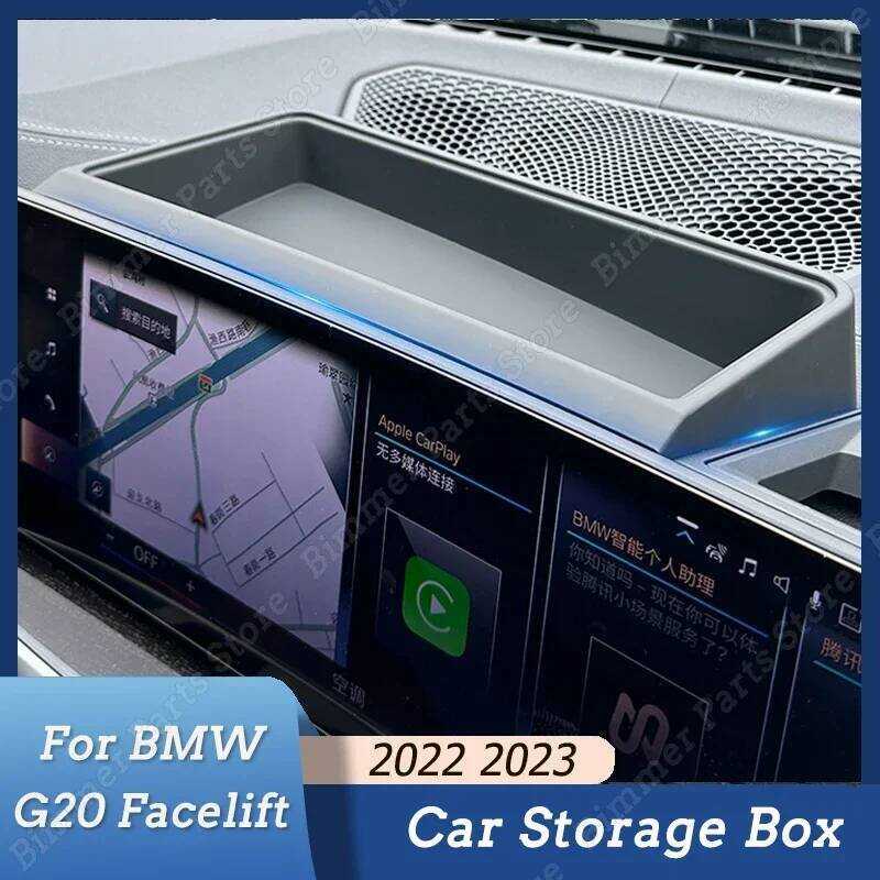 Para BMW Série 3 G20 Facelift 2022 2023 Console Central Do Carro Tela De Navegação Caixa Armazenamento Organizador Preto