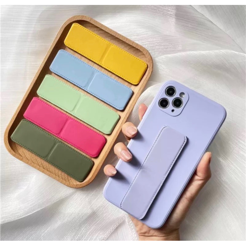 Suporte para celular dobrável liso em silicone apoio para dedos