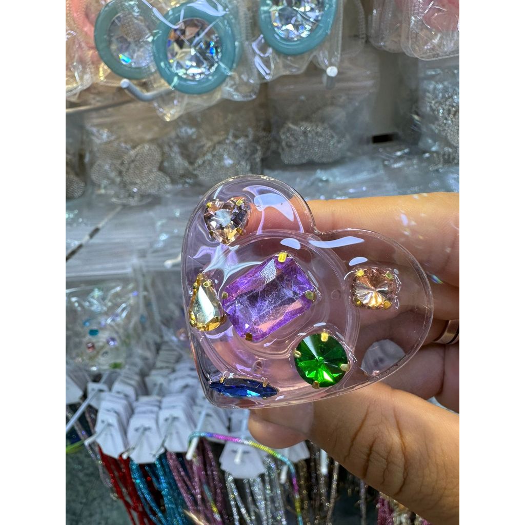 Pop Socket Suporte de dedo Para Celular Pedra Luxo Esmeralda adaptável para todos os celulares