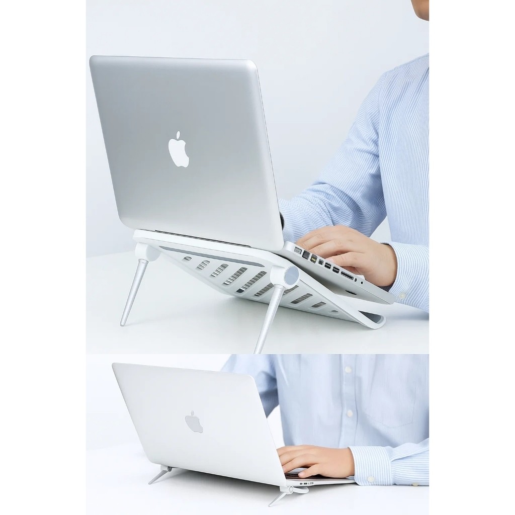 Suporte Notebook Branco Dobrável Home Office Mesa Estudo Laptop Portátil Altura Regulável