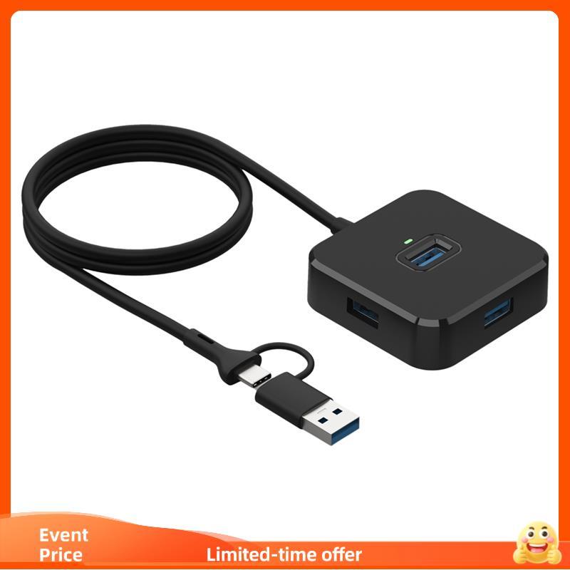 Divisor USB 4 Em 1 4 Portas 3.0 HUB Laptop One Drag Four Expansion Multi-Interface Extension Dock Splitter