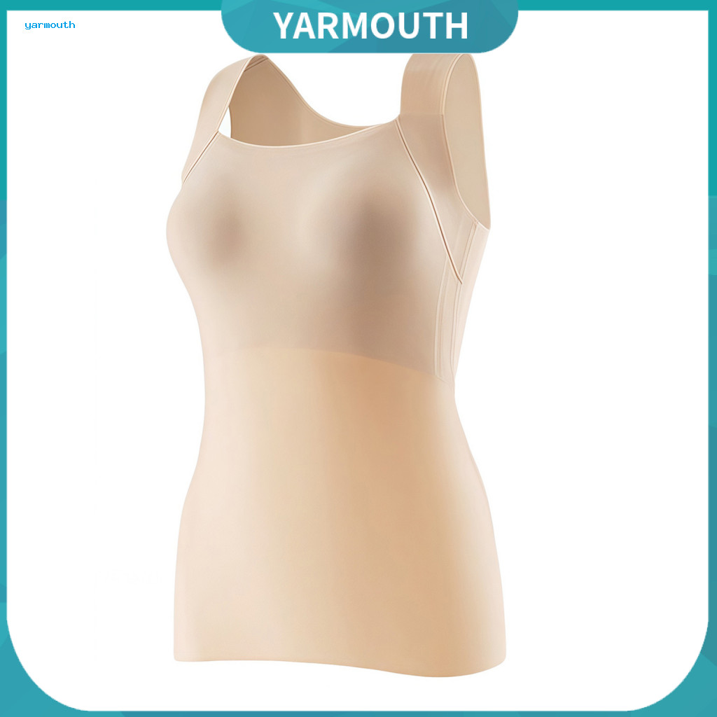 Women Tank Top Women’s Slim Fit with Built-in Bra Seamless Padded Square Neck Shirt Comfortable Layering Vest for Fall