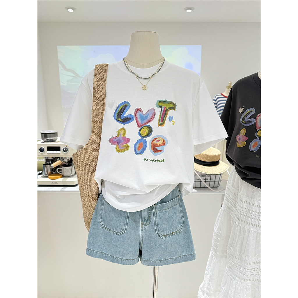 [Camiseta Premium Algodão Puro]LA Oversized 100% Cotton Unisex Tee for Women | Soft & Comfortable