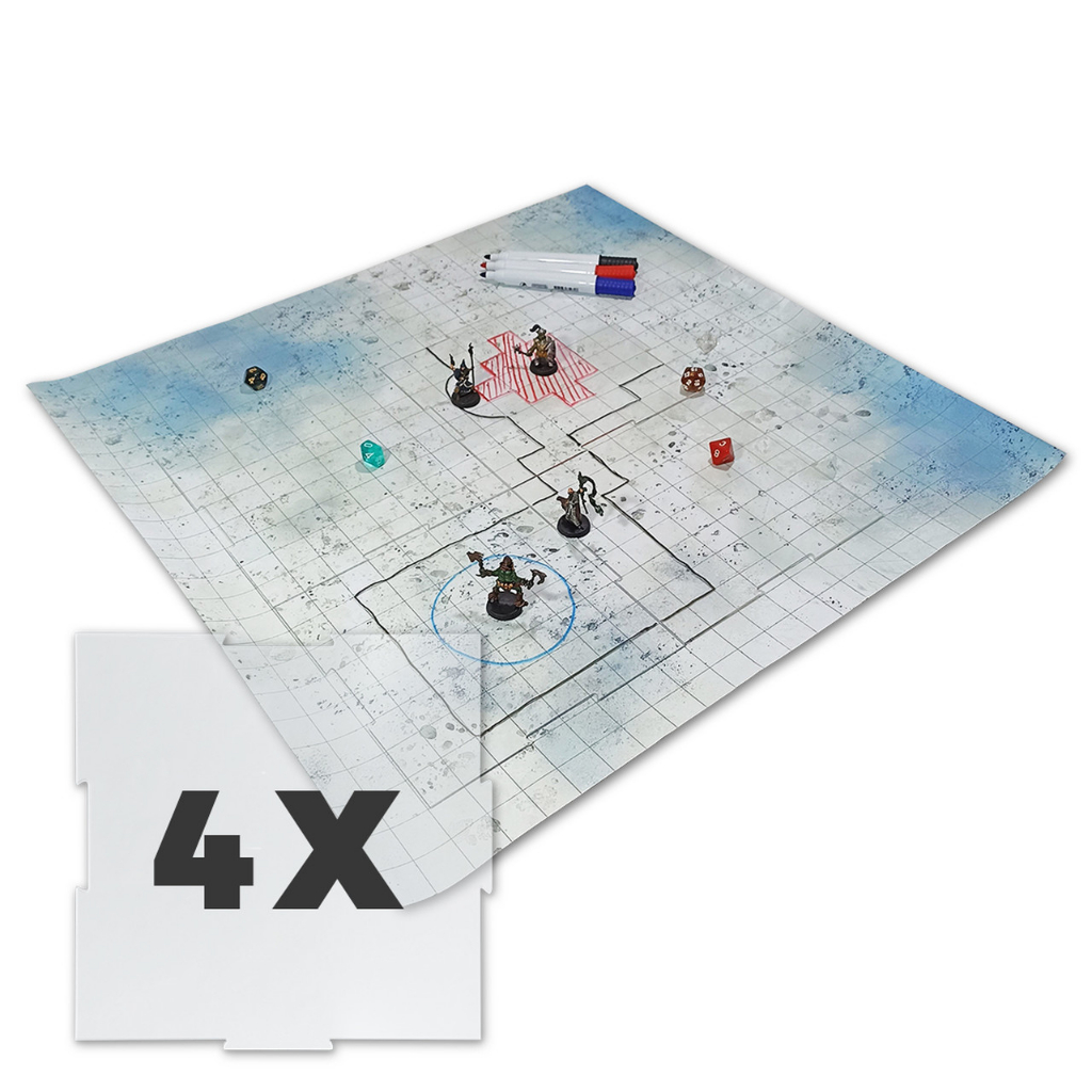 Tela Riscável para Grid Batalha RPG 4 Pçs 40X40Cm Acrílico Transparente 2mm Overlay Mapas D&D Pathfinder