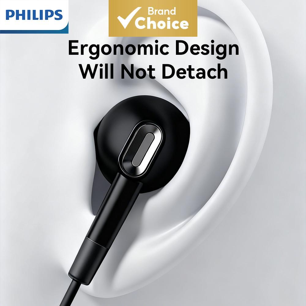 Fones De Ouvido Philips Tipo-C Com Fio HiFi Surround Sound Chamada De Alta Definição Redução De Ruído Ergonômico Para Sm