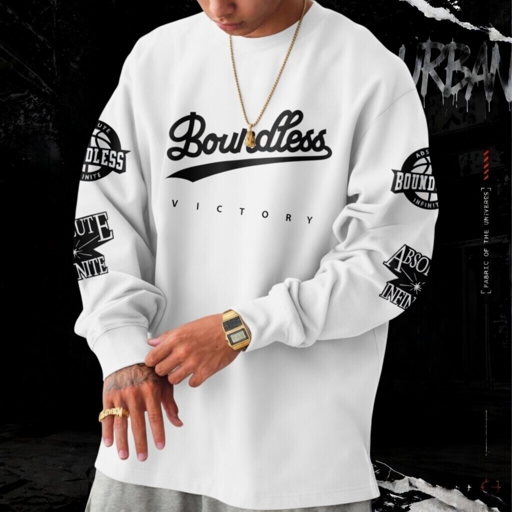 Moletom Gola Careca Algodão Estampado Boundless Victory Moda 2026 Streetwear Estiloso Promoção