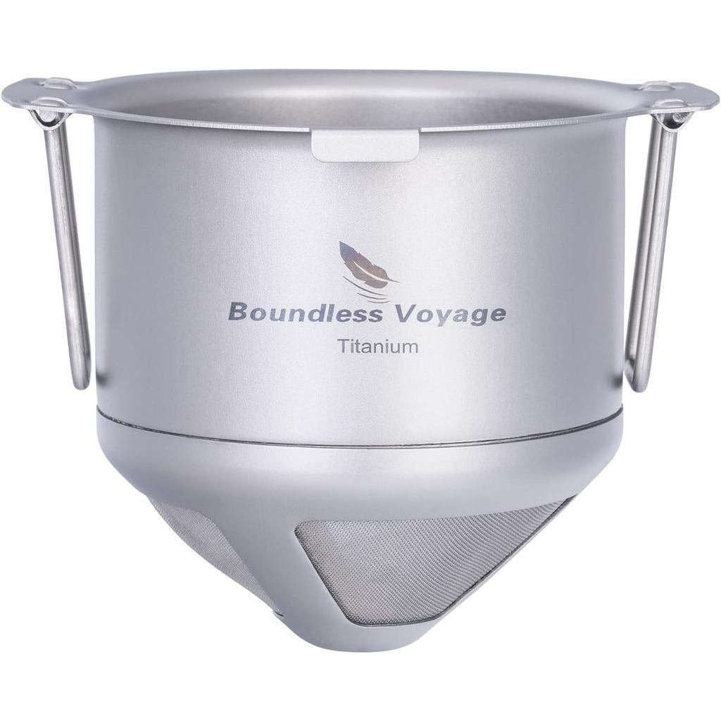 Boundless Journey Filtro de Café de Titânio, Filtro de Café Reutilizável, Papel Filtro de Café Ultraleve, Po