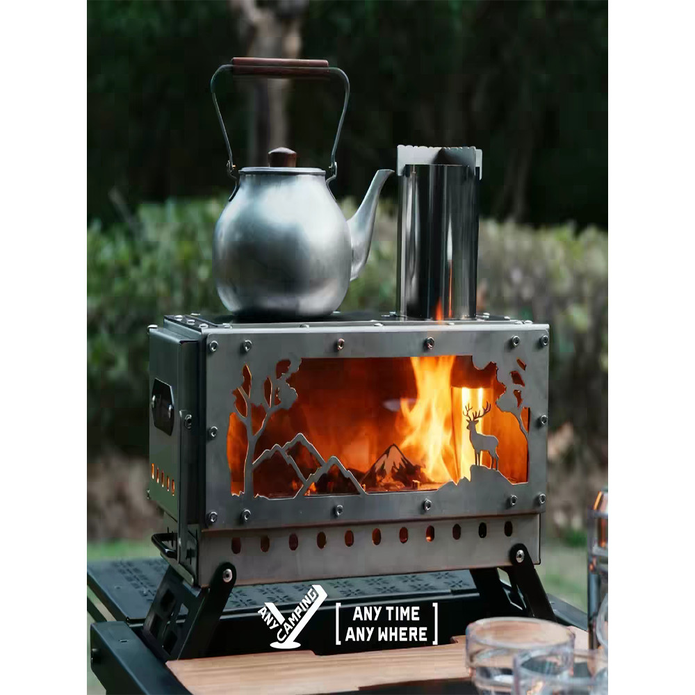 [Boundless Camping] Acampamento ao ar livre 0.5 unidade Fogão a lenha Fogão de aquecimento de mesa Fogão multifuncional