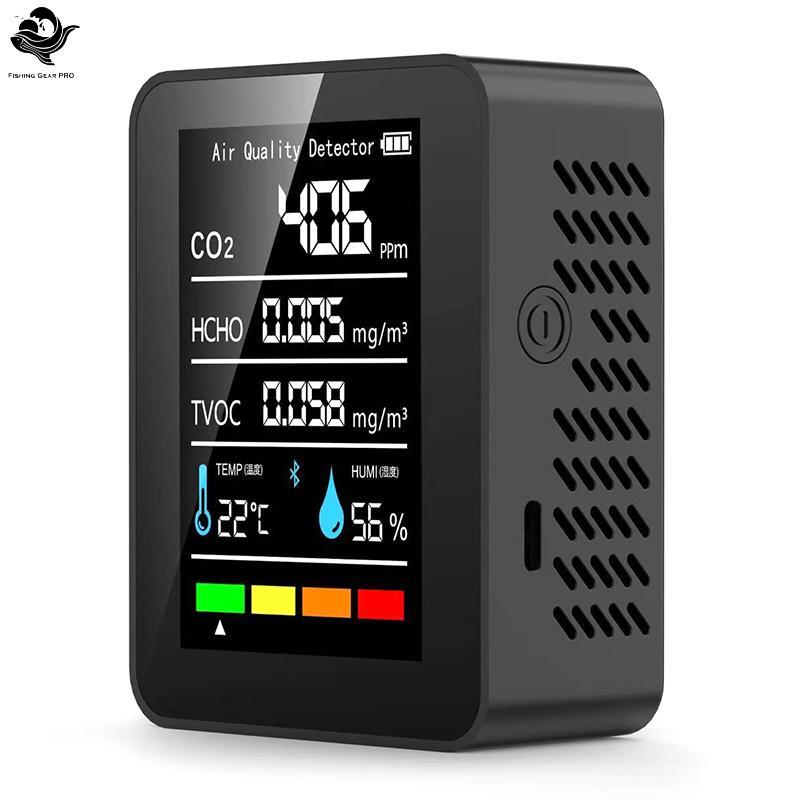 PFG Multifuncional 5 Em 1 Medidor De CO2 Digital Temperatura Umidade Testador Dióxido Carbono TVOC HCHO Detector Monitor