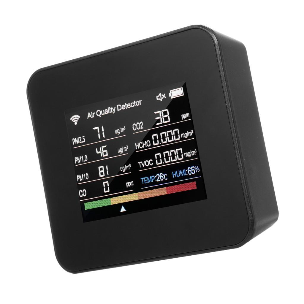 Detector de monitor de qualidade do ar interno 14 em 1 CO₂ CO TVOC HCHO Temperatura Umidade PM2.5 PM1.0 PM10 Testador