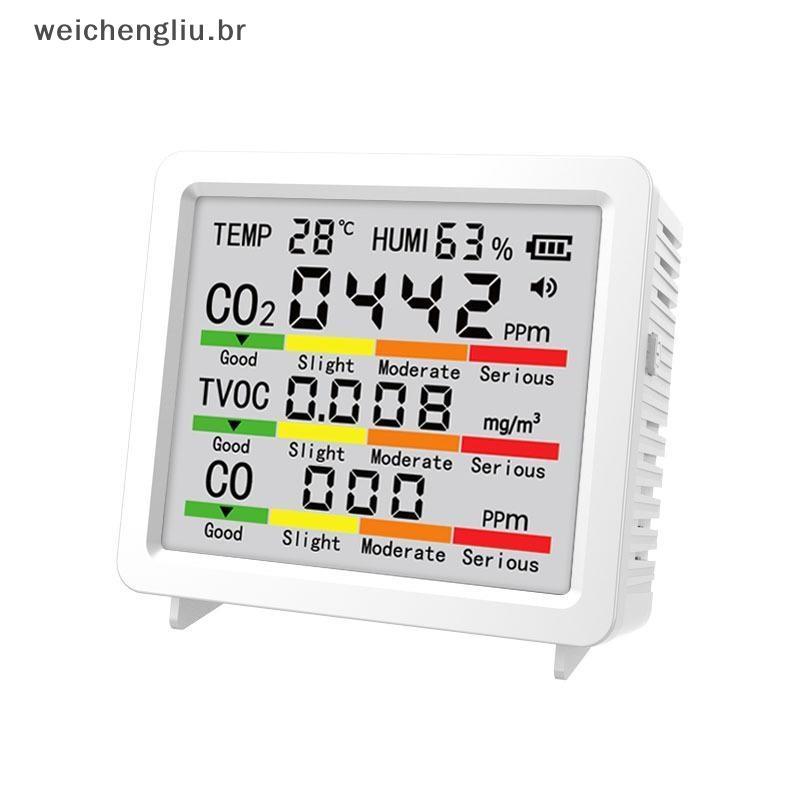 # weicheng Testador De Qualidade Do Ar 5 Em 1 HCHO TVOC Detector De CO2 De Formaldeído De Alta Sensibilidade Para Uso Do