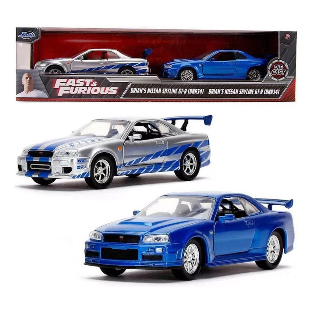 Kit 2 Nissan Skyline R34 Brian Furious 1:32 Jadatoys