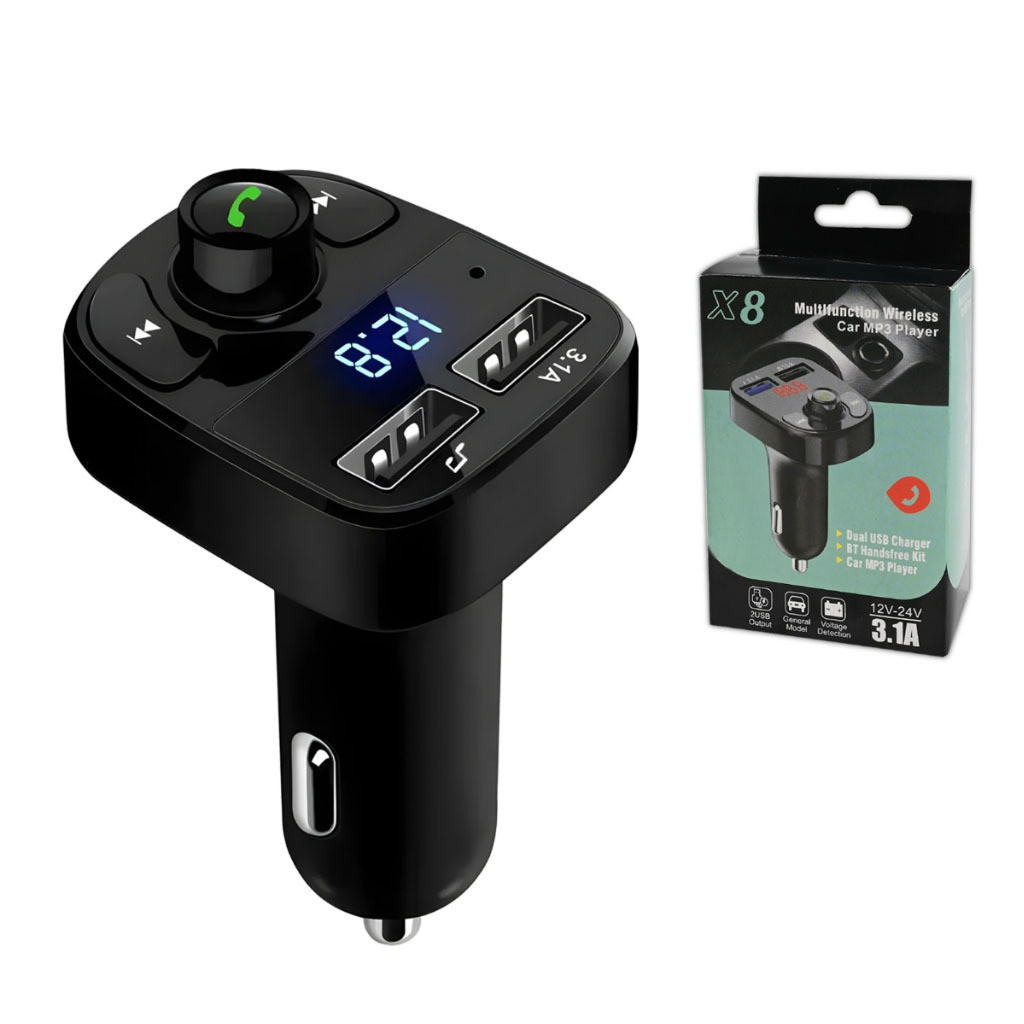 Carregador Carro Transmissor Fm Bluetooth Veicular Mp3 Rádio ALTOMEX X8