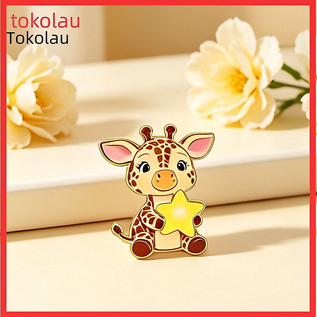Detailed Texture Brooch Textured Jewelry Cute Giraffe Lapel Pin – Funny Cartoon for Bags Jackets Hats Unique Gift for