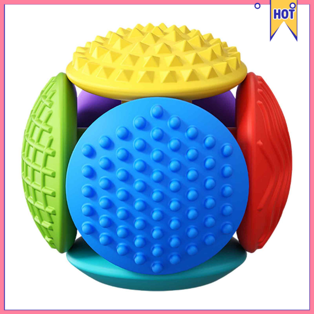 Detachable Silicone Ball Toy for Babies – Mini Textured Grip Training Tactile Stimulation Stress Relief Colorful Baby
