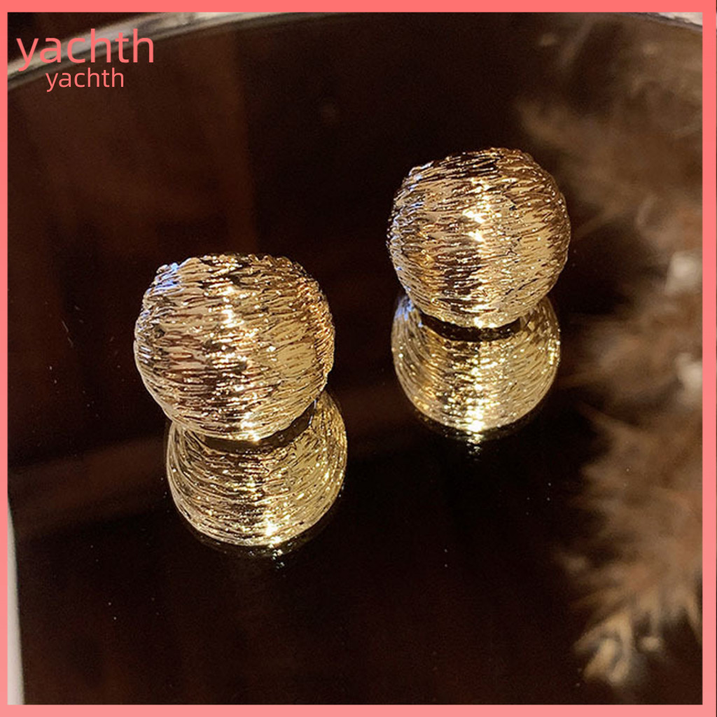 Detailed Craftsmanship Earrings Bright and Comfortable 1 Pair Gold Silver for Women Statement Minimalist Textured Jewelr