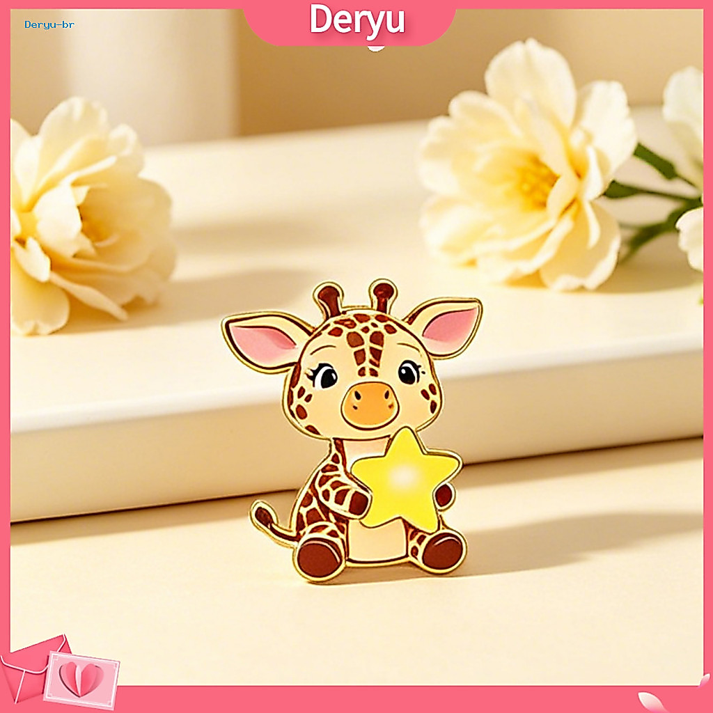 Textured Brooch Jewelry Playful Animal Cute Giraffe Lapel Pin – Funny Cartoon for Bags Jackets Hats Unique Gift for Ki