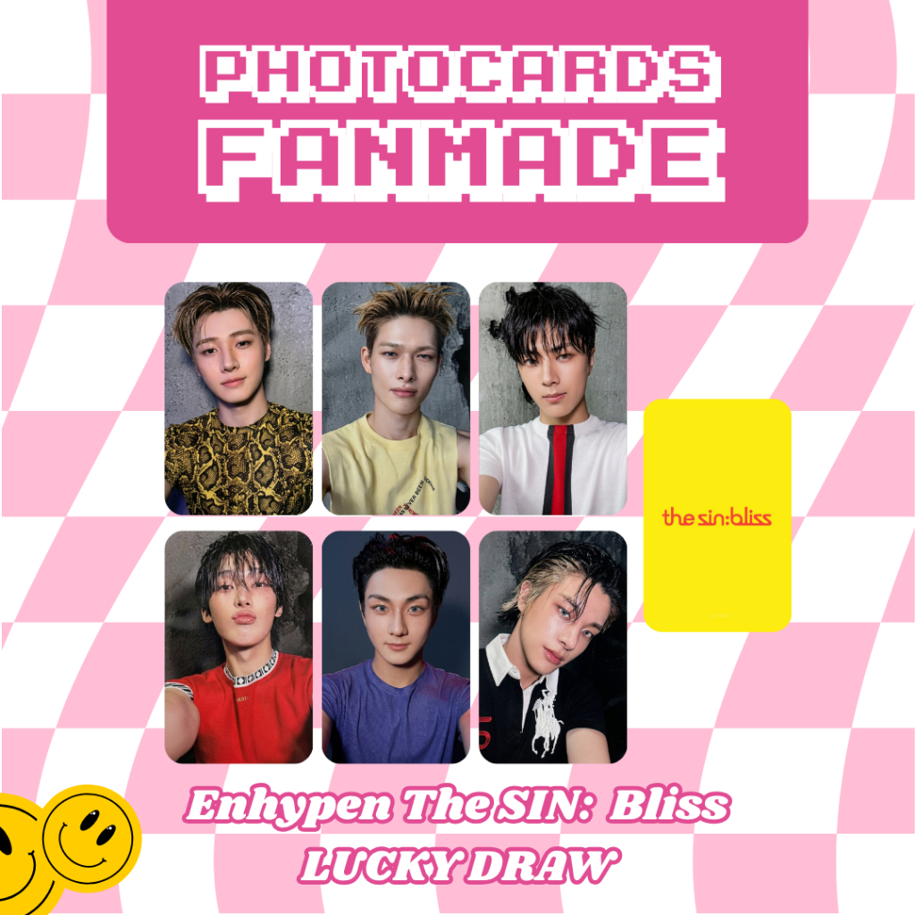 Photocards Fanmades: Enhypen The Sin: Bliss LUCKYDRAW - Kit com 6 unidades - OT6 (LEIA A DESCRIÇÃO)