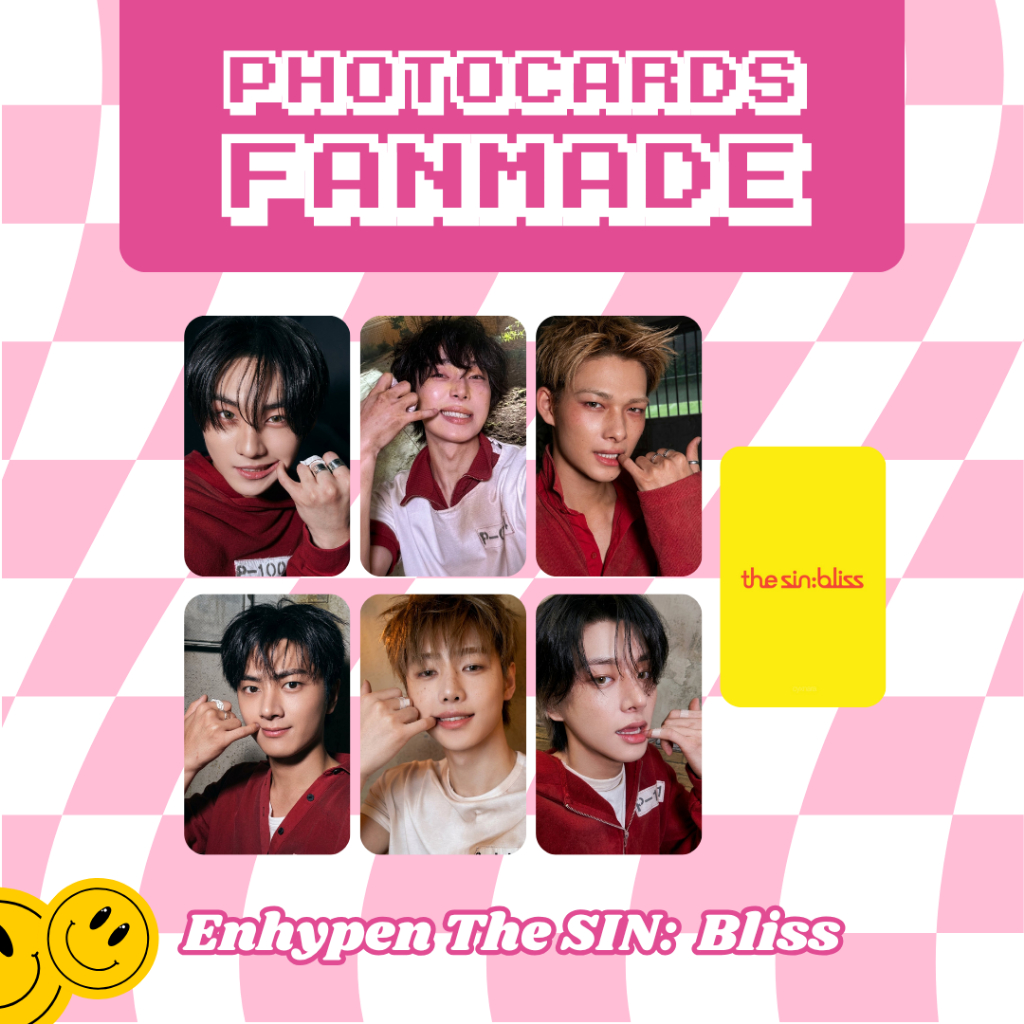 Photocards Fanmades: Enhypen The Sin: Bliss - Kit com 6 unidades - OT6 (LEIA A DESCRIÇÃO)
