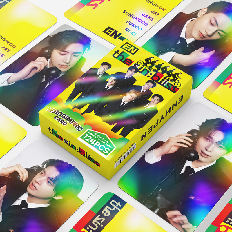 124 Pçs/Caixa KPOP ENHYPEN Photocards THE SIN BLISS Cartão LOMO Holográfico Adesivo De