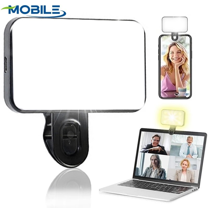 Mini Luz De Preenchimento Para Selfie-LED De Brilho Ajustável Videoconferência-3 Modos Recarregáveis De Computador Celul