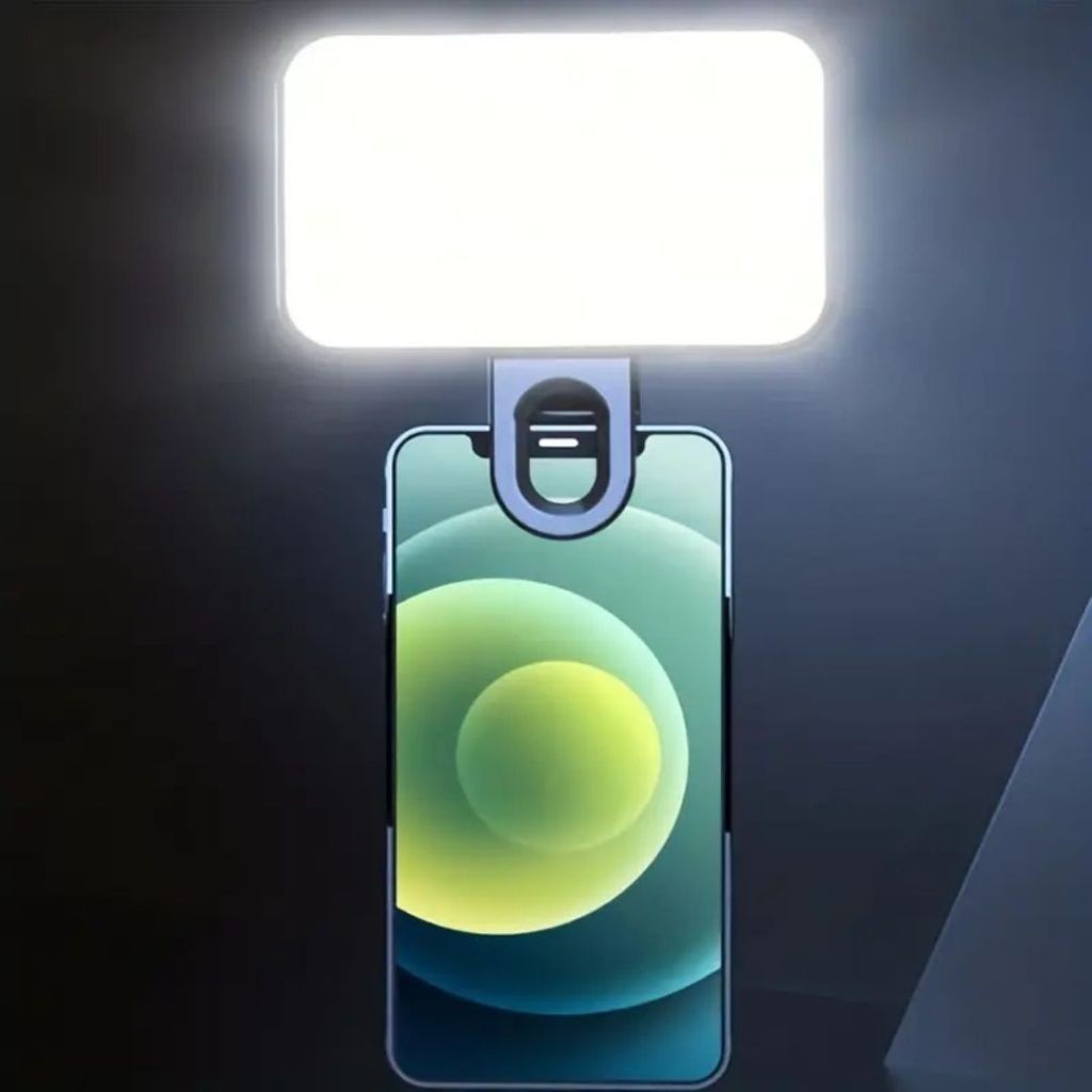 Mini Lâmpada LED para Selfie Portátil Recarregável 3 Modos Brilho Ajustável Celular Computador