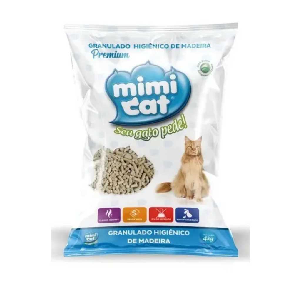 granulado higiênico de madeira premium mimi cat 4kg