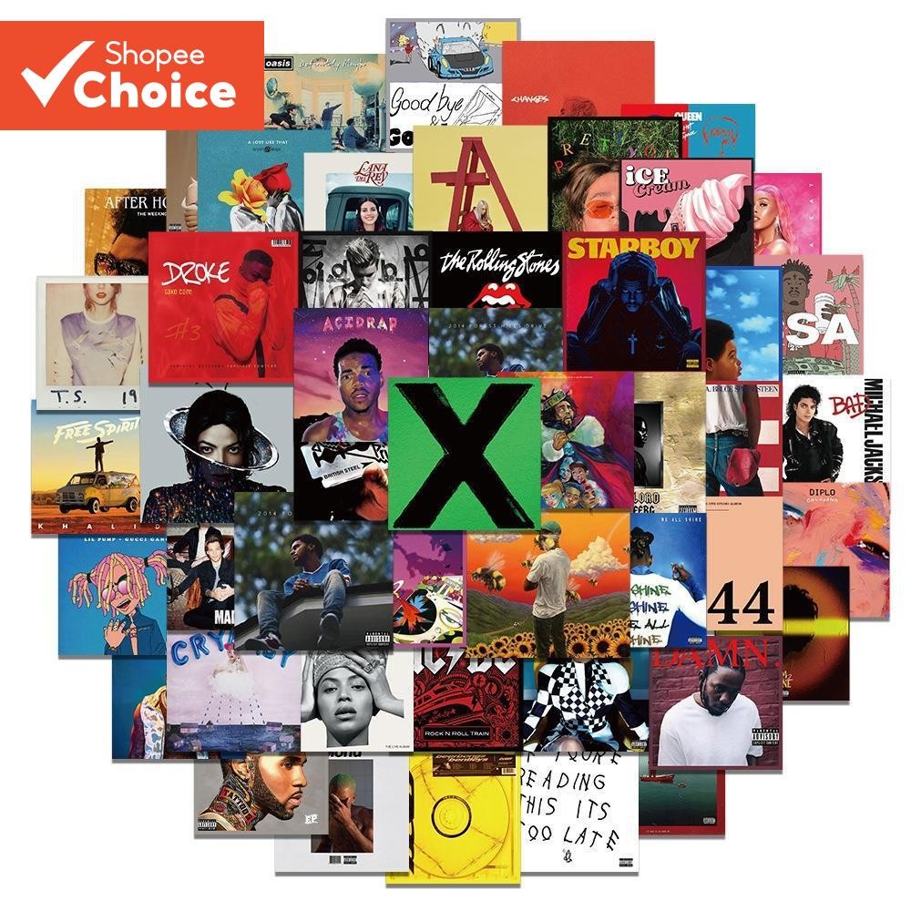 Artista Cantores Álbum Capa Adesivos Bonitos 55 Pçs Para Bagagem Caso Do Telefone Portátil Notebook Decalques Crianças P