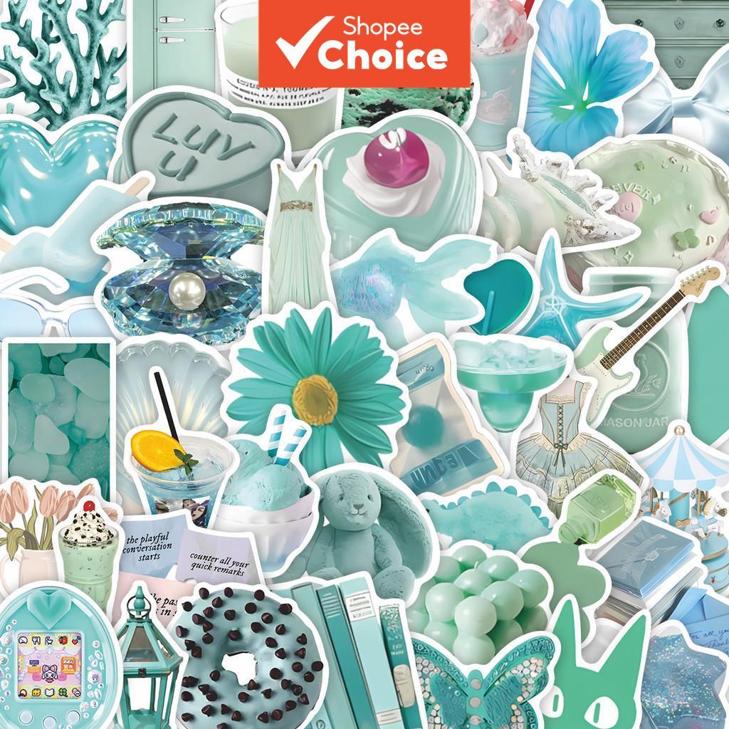 Verde Menta Ins Estilo Feminino Graffiti Adesivos 5x50 Pçs À Prova Dwaterproof Água DIY Notebook Bagagem Decoração Decal