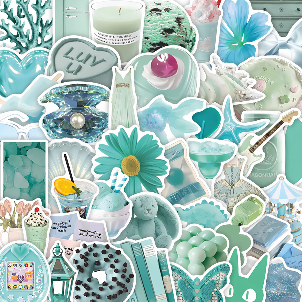 Verde Menta Ins Estilo Feminino Graffiti Adesivos 5x50 Pçs À Prova Dwaterproof Água DIY Notebook Bagagem Decoração Decal
