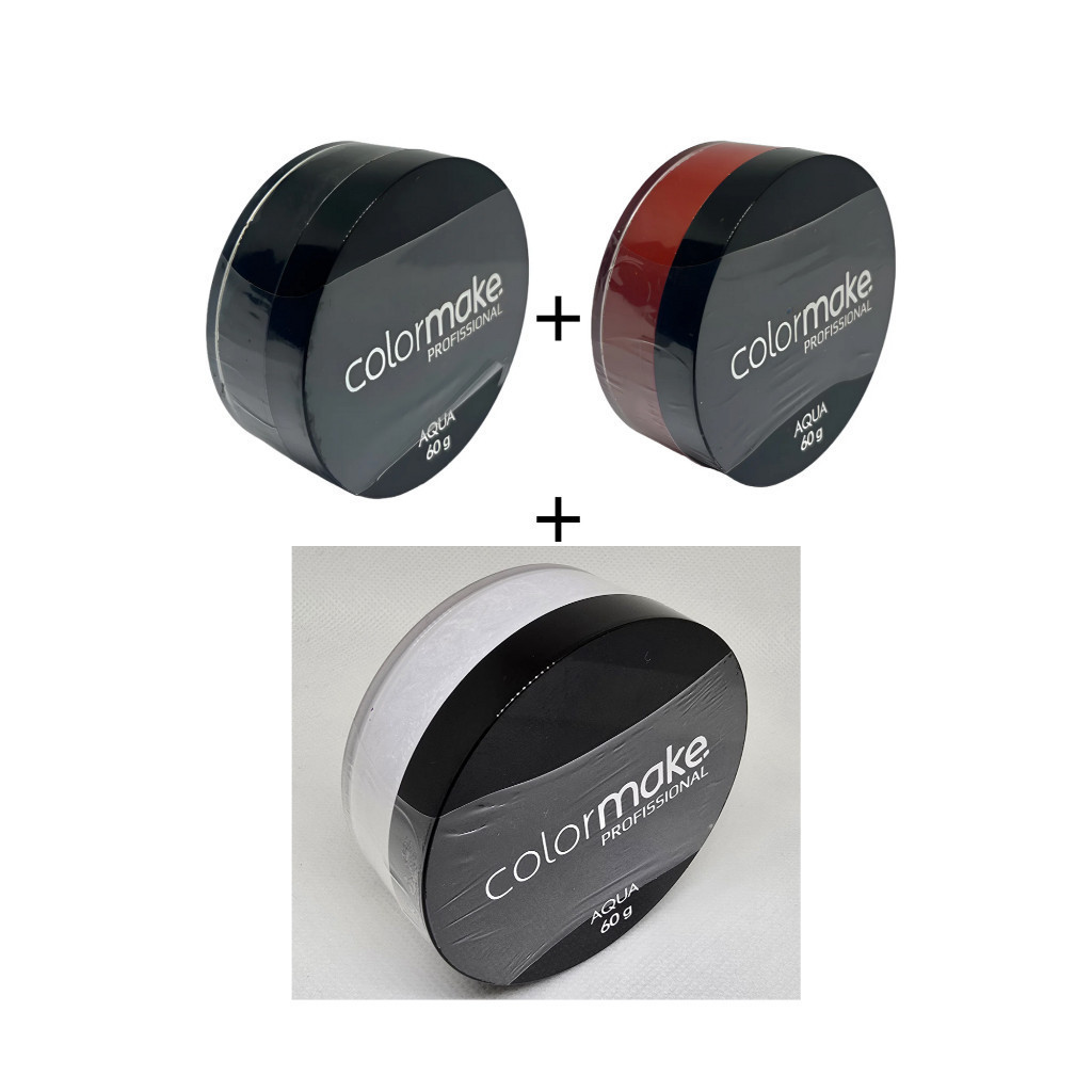 Kit Com 3 Clown Cremoso 60g Vermelho Preto Branco Maquiagem