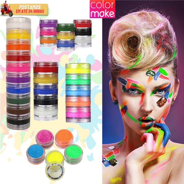 Kit Tinta Facial Color Make Cremosa Clown Carnaval Halloween Aniversários