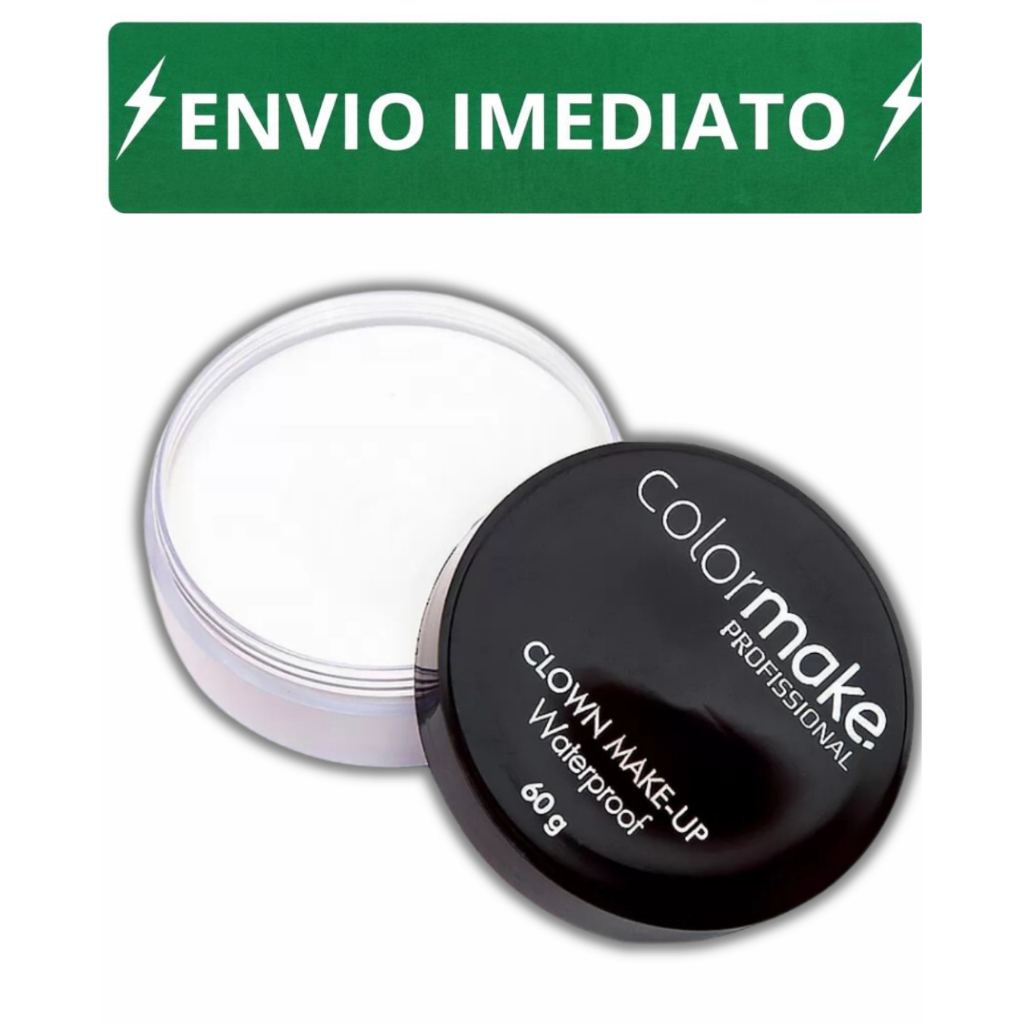 Clown Waterproof Branco Alta Cobertura Make Artística/Teatro Colormake 60G