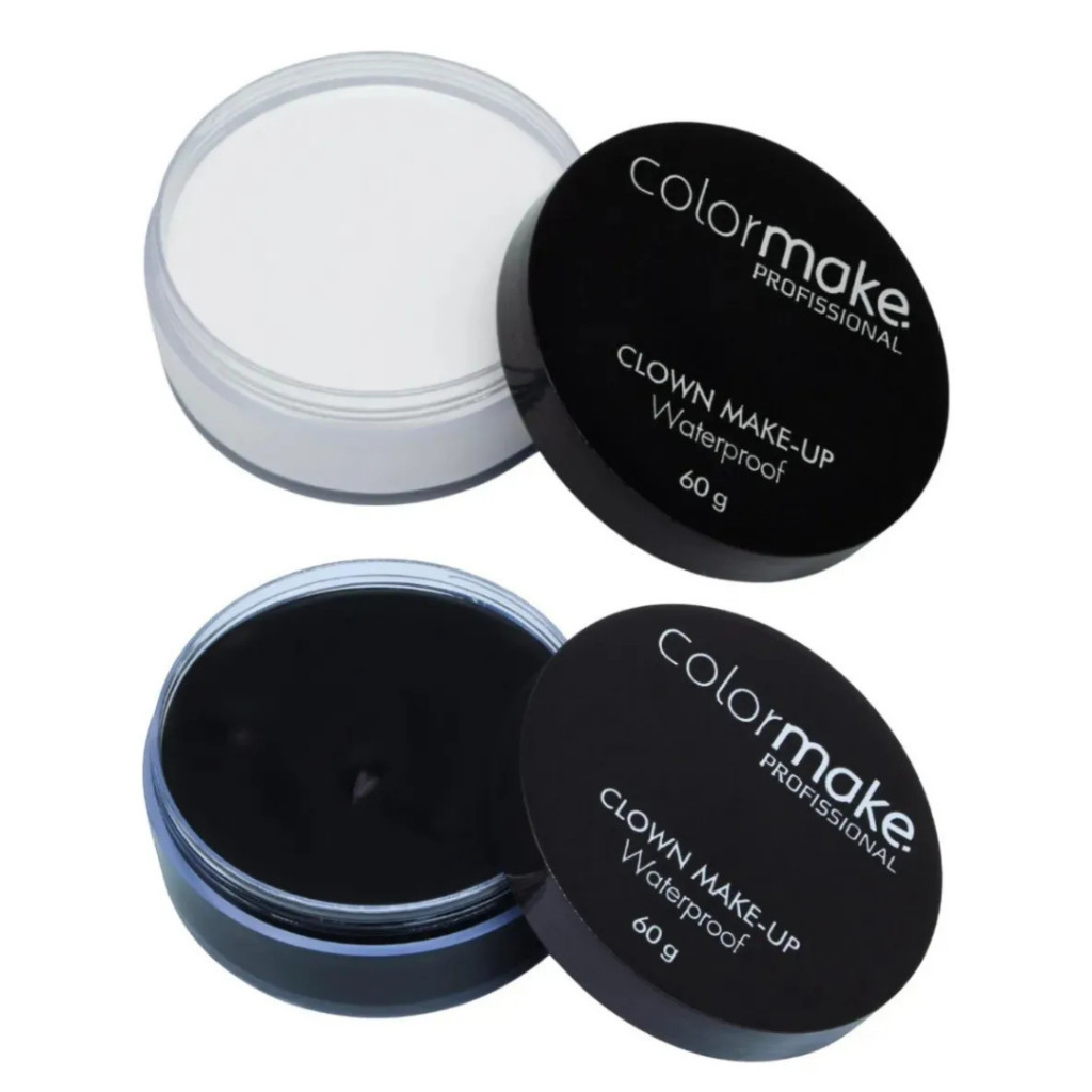 Kit 2 Bases Creme Colormake Clown Makeup 60g Preto E Branco - Envio Imediato