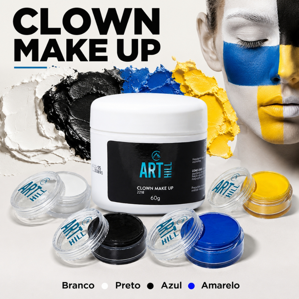 Clown Make Up Carnaval Festa Junina Holloween Palhaço Teatro Maquiagem Artística 60g ou 10g Catharine Hill