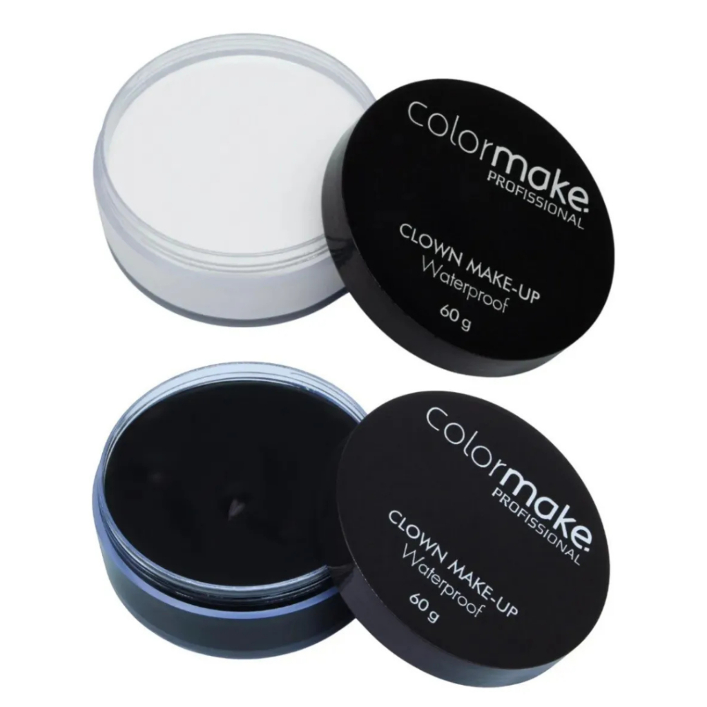 Kit 2 Bases Creme Colormake Clown Makeup 60g Preto E Branco - Envio Imediato