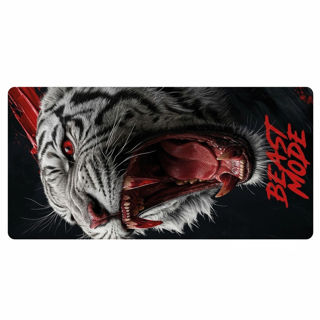 Tapete Mouse Pad Gamer Tigre Feroz Estampa Animal Selvagem Para Mesa PC Teclado Desk Mat