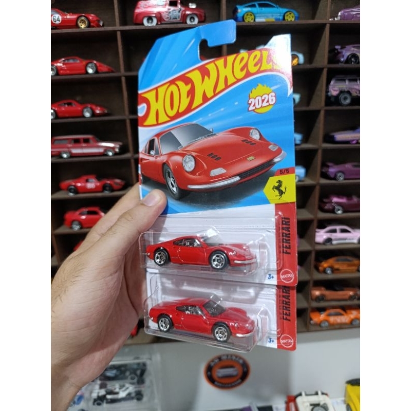 Hot Wheels Mini Car - Ferrari Dino 206 GT: High-Quality, Red, Collectible Design