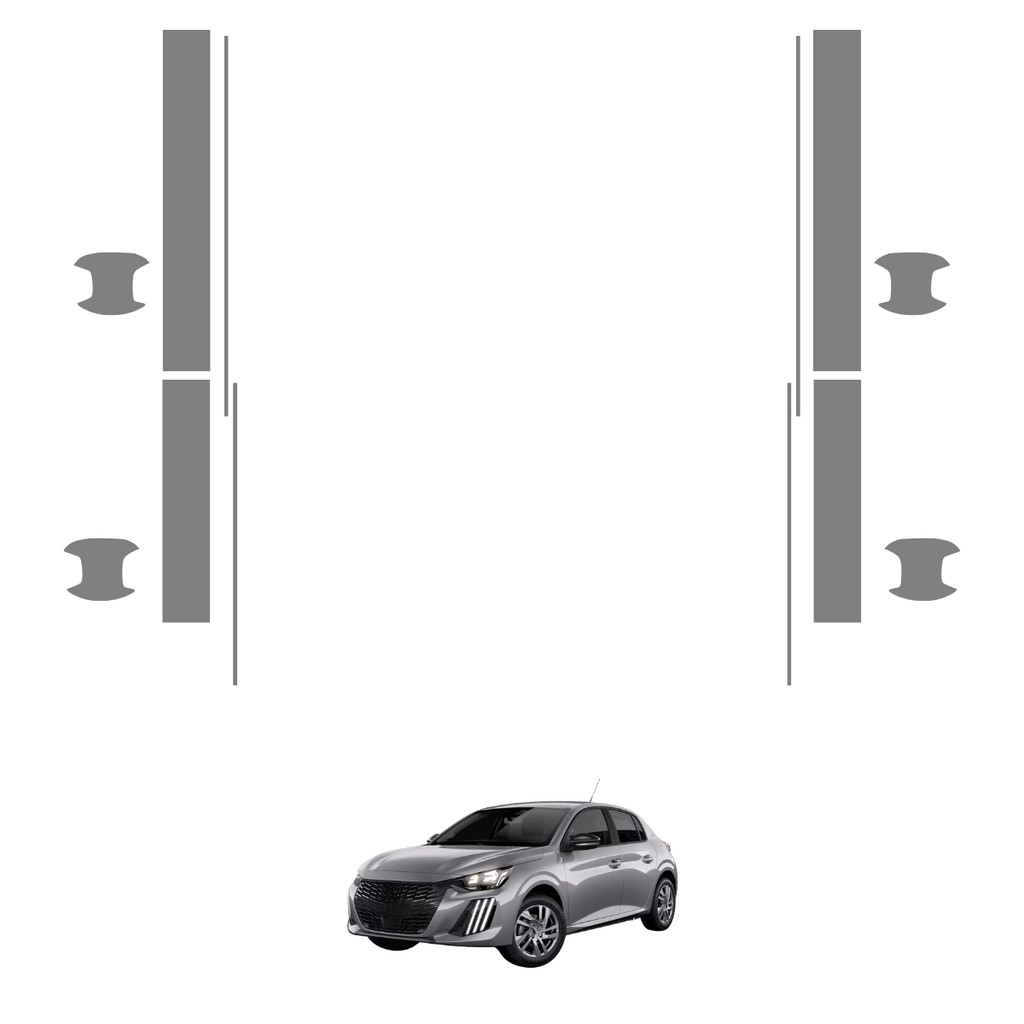 Película PPF Proteção Kit Portas Peugeot 208 Style 2023 2024 2025 2026 Transparente TPU Anti Risco