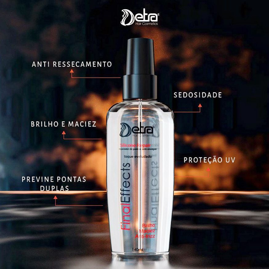 Reparador de Pontas Silicone Repair Final Effects 120ml Detra Hair Selagem e Brilho