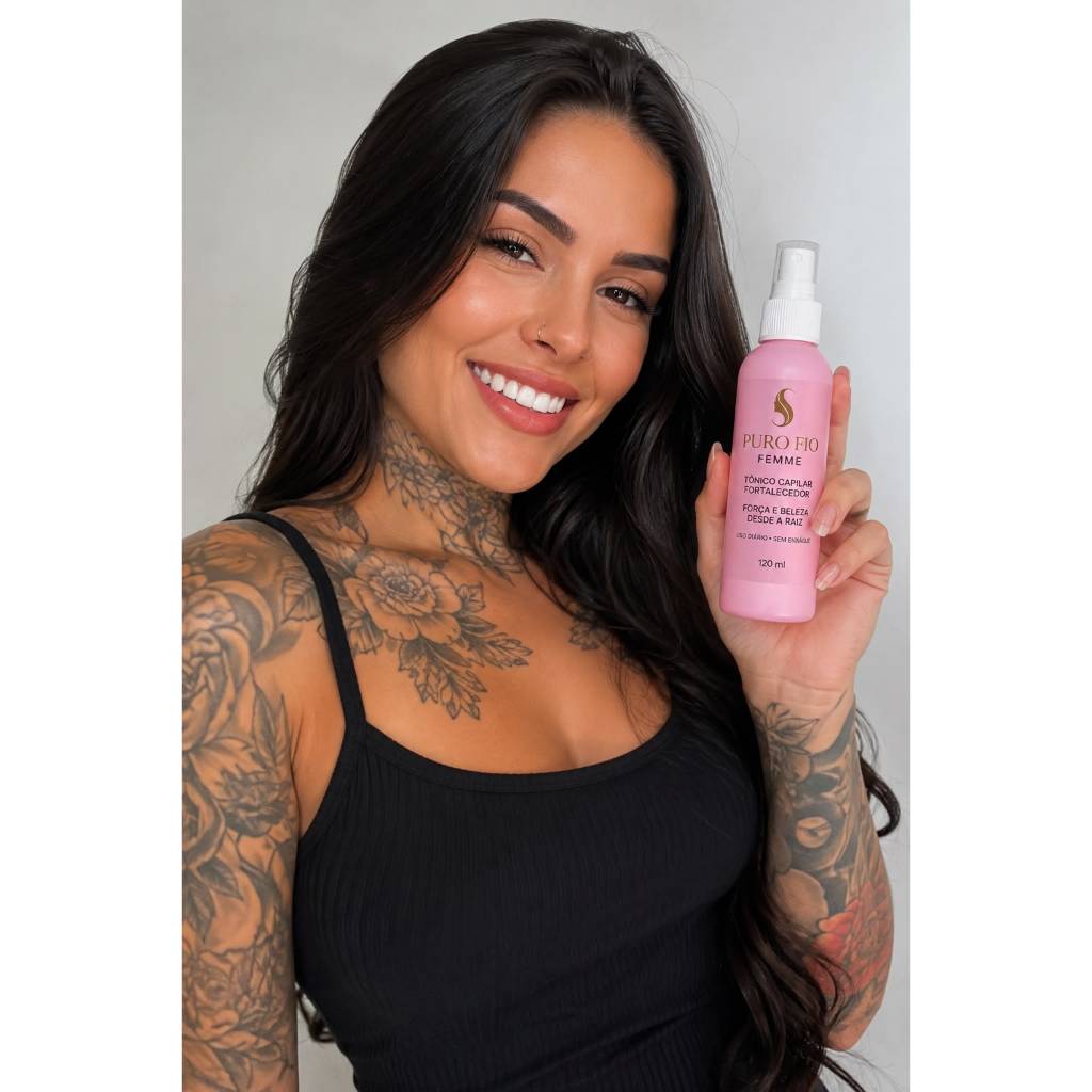Tonico Poderoso Cabelo  Saudável 120ml | Combate Queda e Falhas Capilares | Puro Fio Femme - Envio imediato