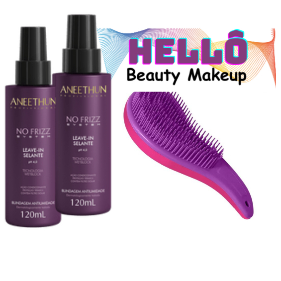ANEETHUN KIT 2 SPRAY SELANTE FINALIZADOR NO FRIZZ 120ml + ESCOVA
