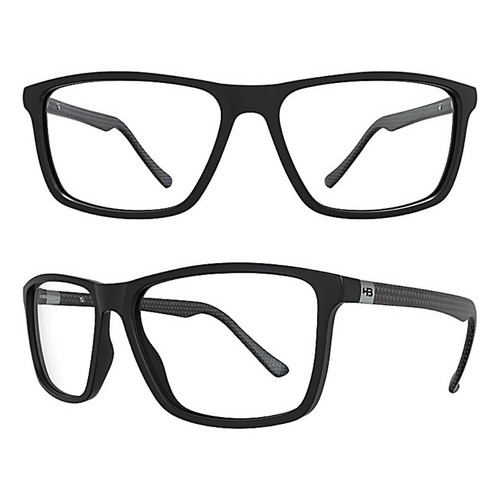Óculos Armação Grau Hb 0367 Matte Black Print Carbon Fiber