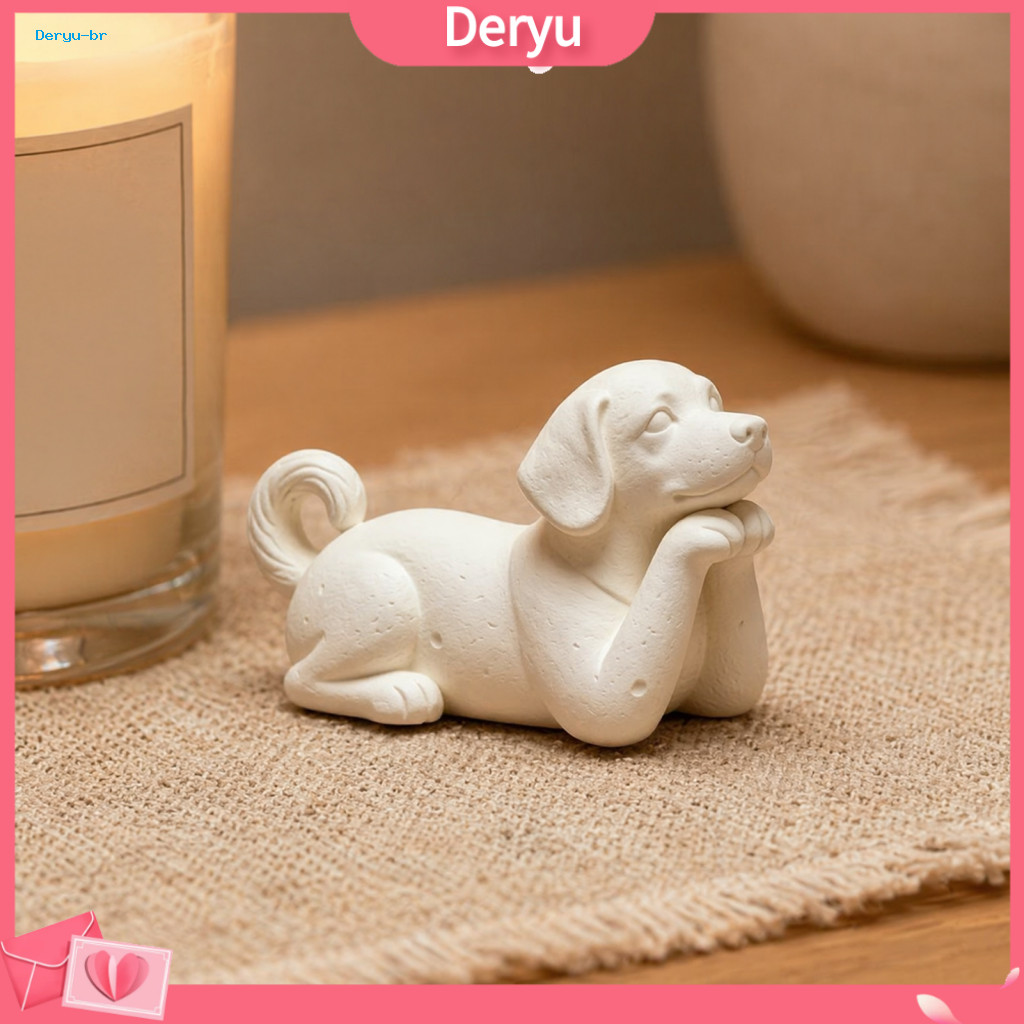 Balcony Dog Ornament White Matte Puppy 3d Printed Realistic Figurine – Cute Small Statue for Lovers Detailed Miniature
