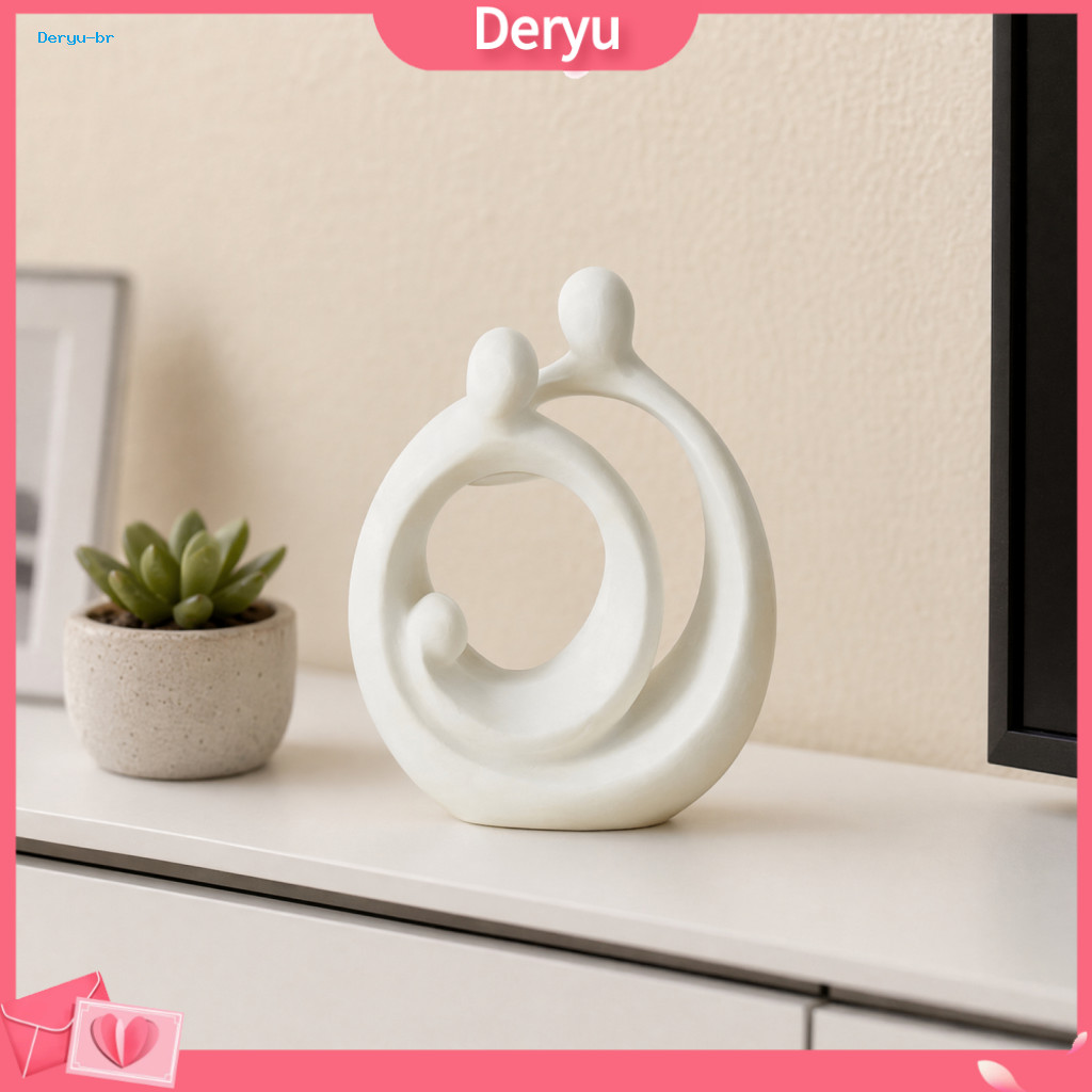 Matte White Ornaments Soft Furnishing Accessories 3d Printed Minimalist Holy Family Statue – Modern Abstract Embracing