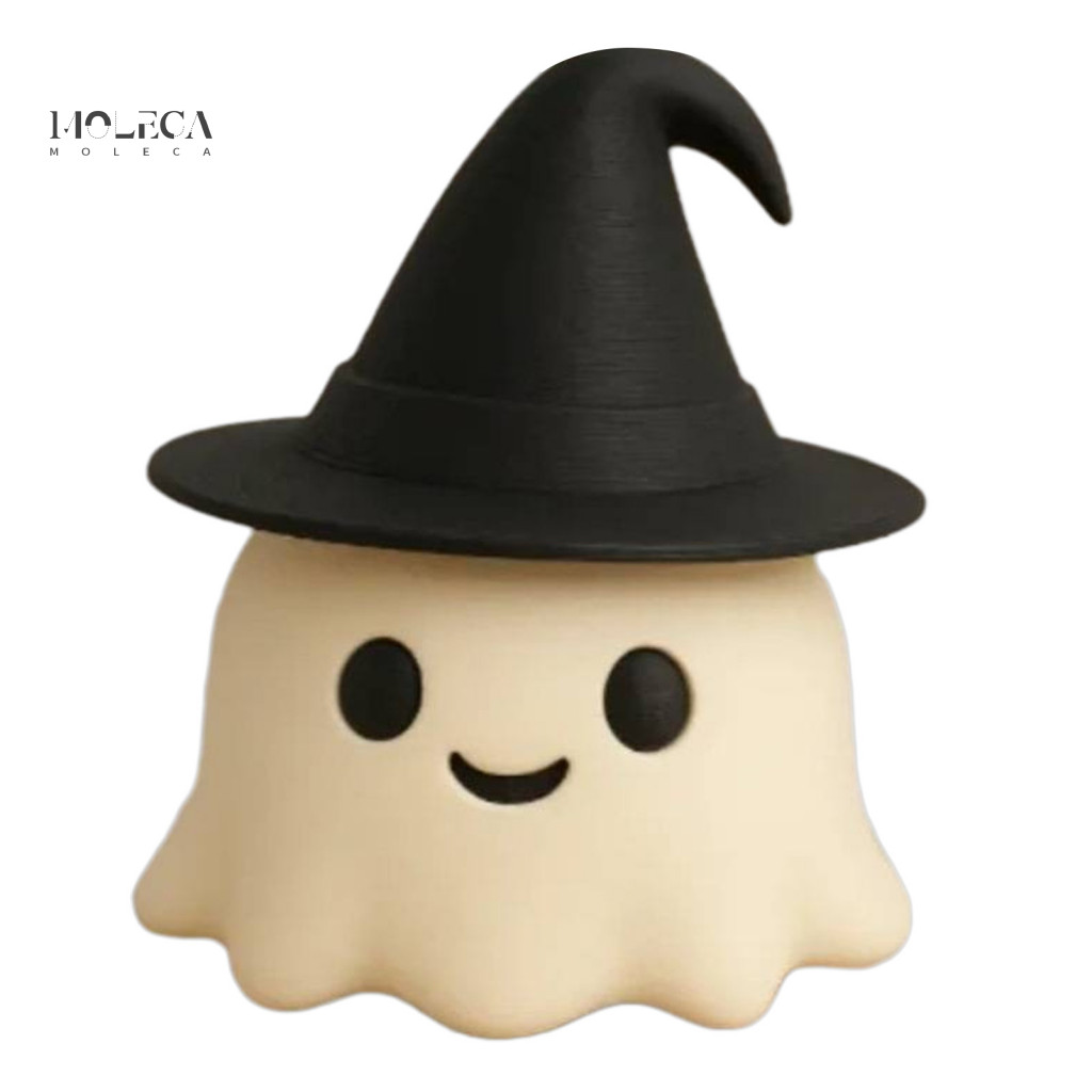 Spooky Desktop Ornaments for Office Halloween for Home Decor Ghost Ornament with Hat – 3d Printed Cute Figurine Matte