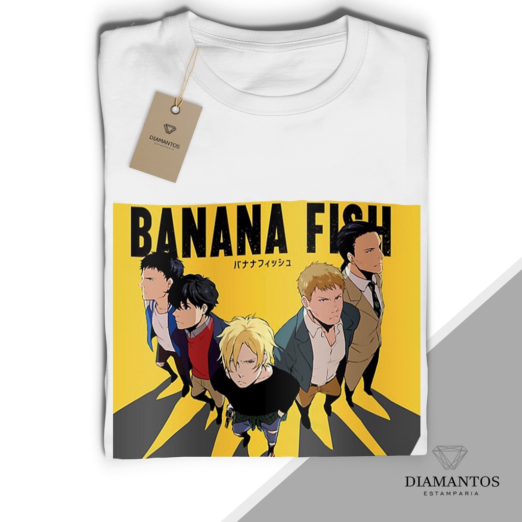 Camisa Camiseta Banana Fish baby look Ash Lynx Eiji Okumura Anime MALHA COM ELASTANO