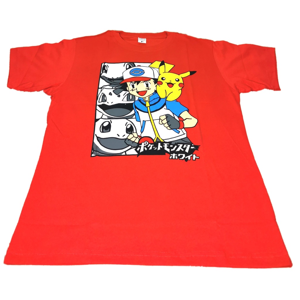 Camiseta Algodao Infantil Pokemon Ash Picachu Charmander Bubassauro Squirtle 100% ALGODAO !