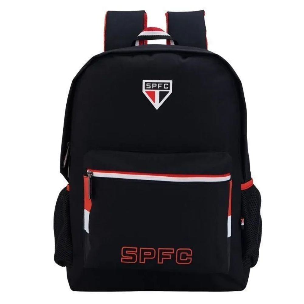 Mochila Tricolor Treino Spfc Oficial Bolsos Mesh Confortável