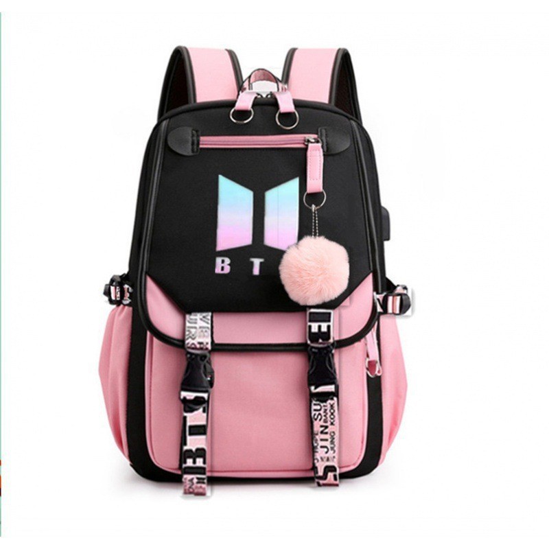Stylish Oxford Fabric Backpack Inspired by BTS with Casual Mesh School Bags for Students